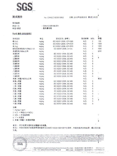 SGS測(cè)試報(bào)告